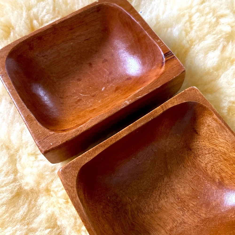 Twin Teak Catch-all set - Picture 4 of 4
